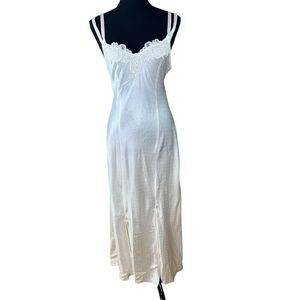 Linea Donatella Small white satin embellished lace peignoir wedding gown dress